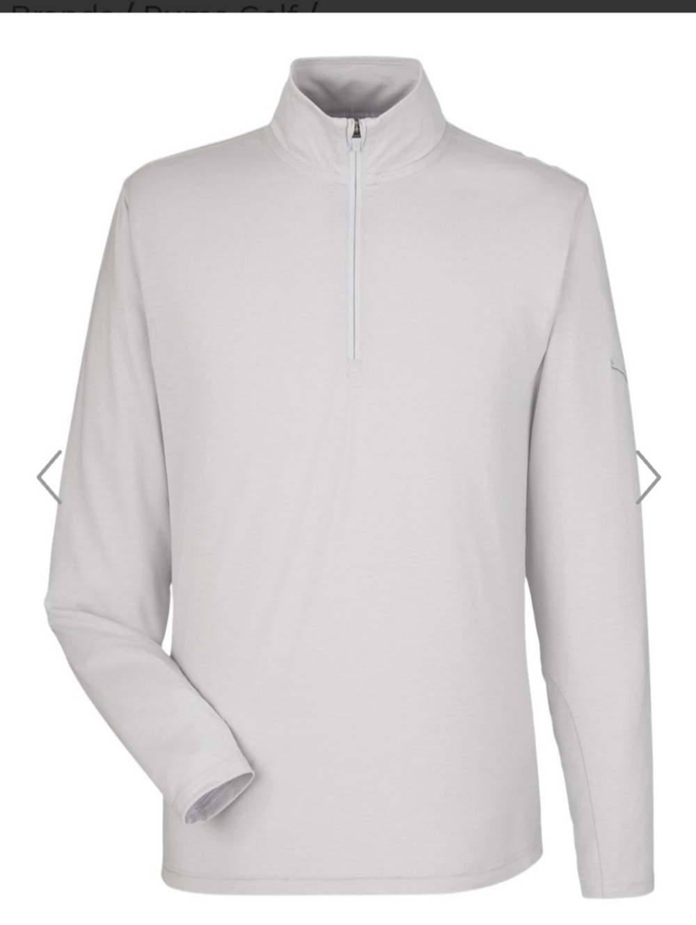 Puma Light Gray Quarter-Zip Long Sleeve Pullover